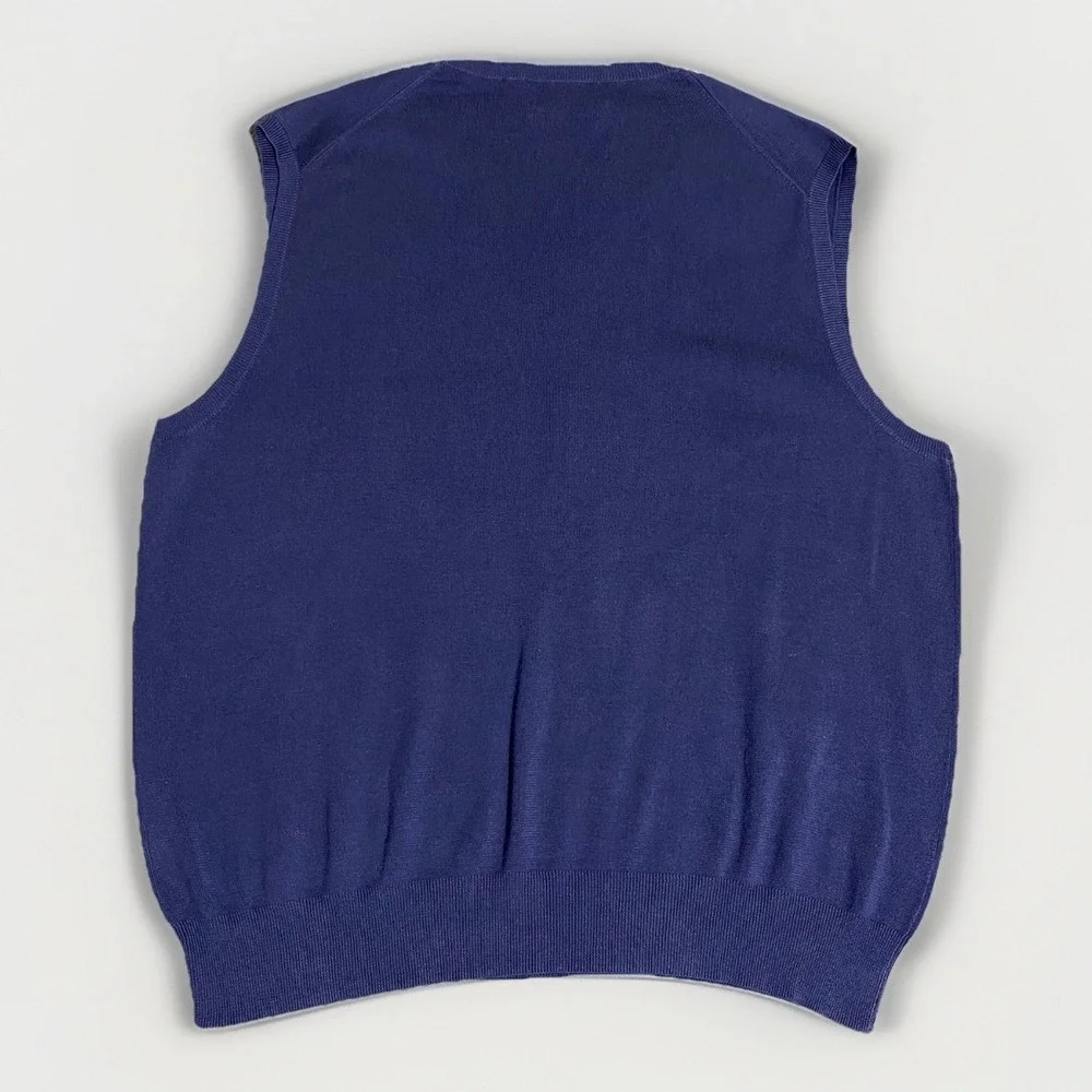 Polo Ralph Lauren Sweater Vest Navy Blue Mens Size XXL Pima Cotton V Neck Golf